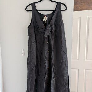 Quince Maternity/Nursing Tie Front Midi Dress